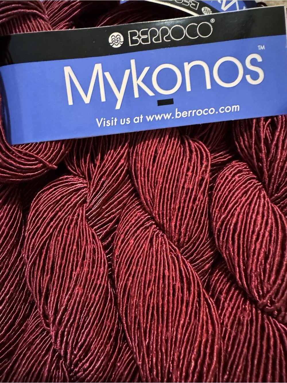 Berroco Mykonos 10 Hanks Yarn Daphne 8531 Burgundy Linen Cotton Blend 1420 yds